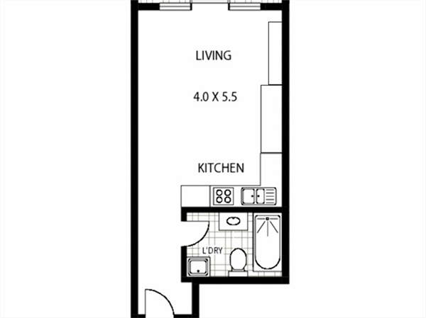 Floor plan for Furnished modern studio in a great location