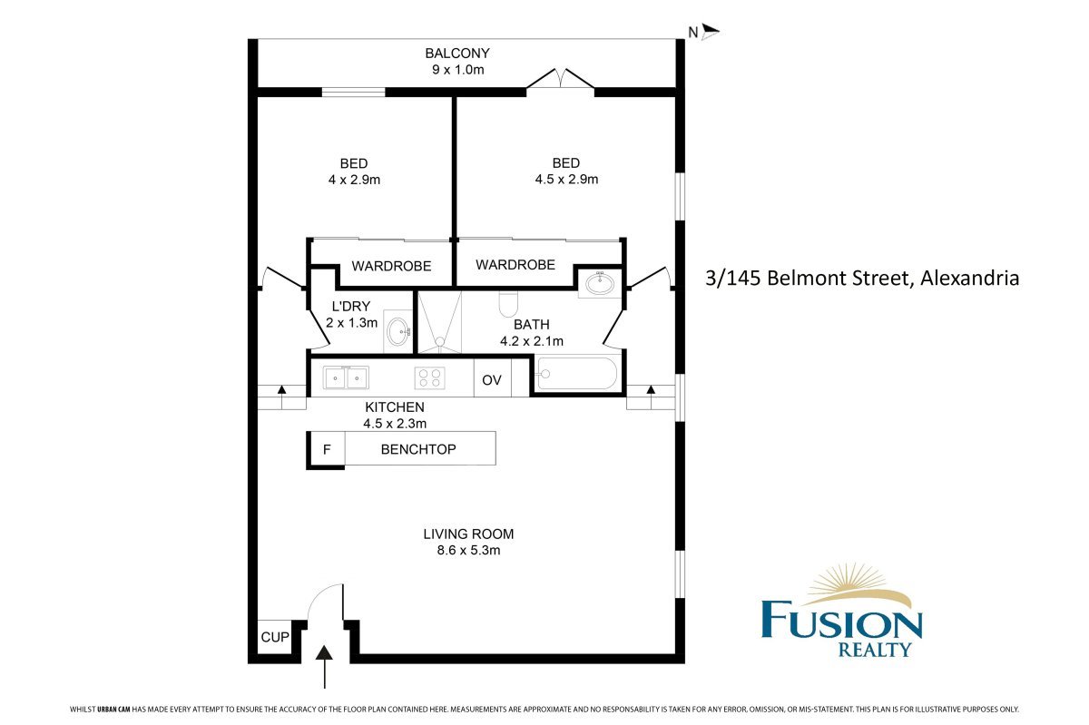 Floor plan for A large boutique apartment.